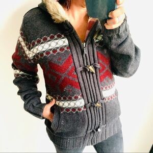 Buffalo David Bitton Aztec Sweater Hooded Jacket